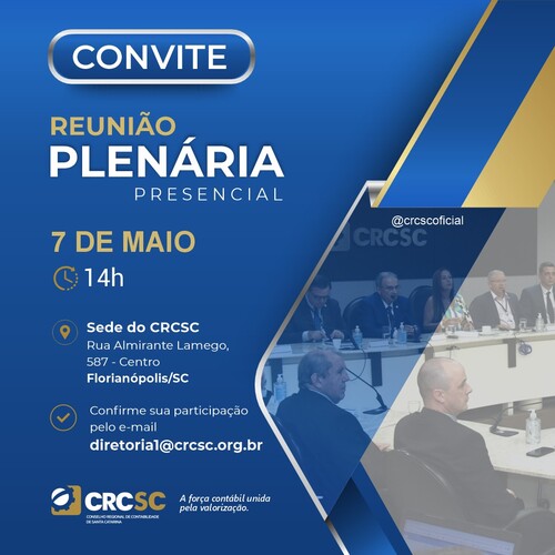 CRCSC realiza reuniao plenária presencial no dia 7 de maio