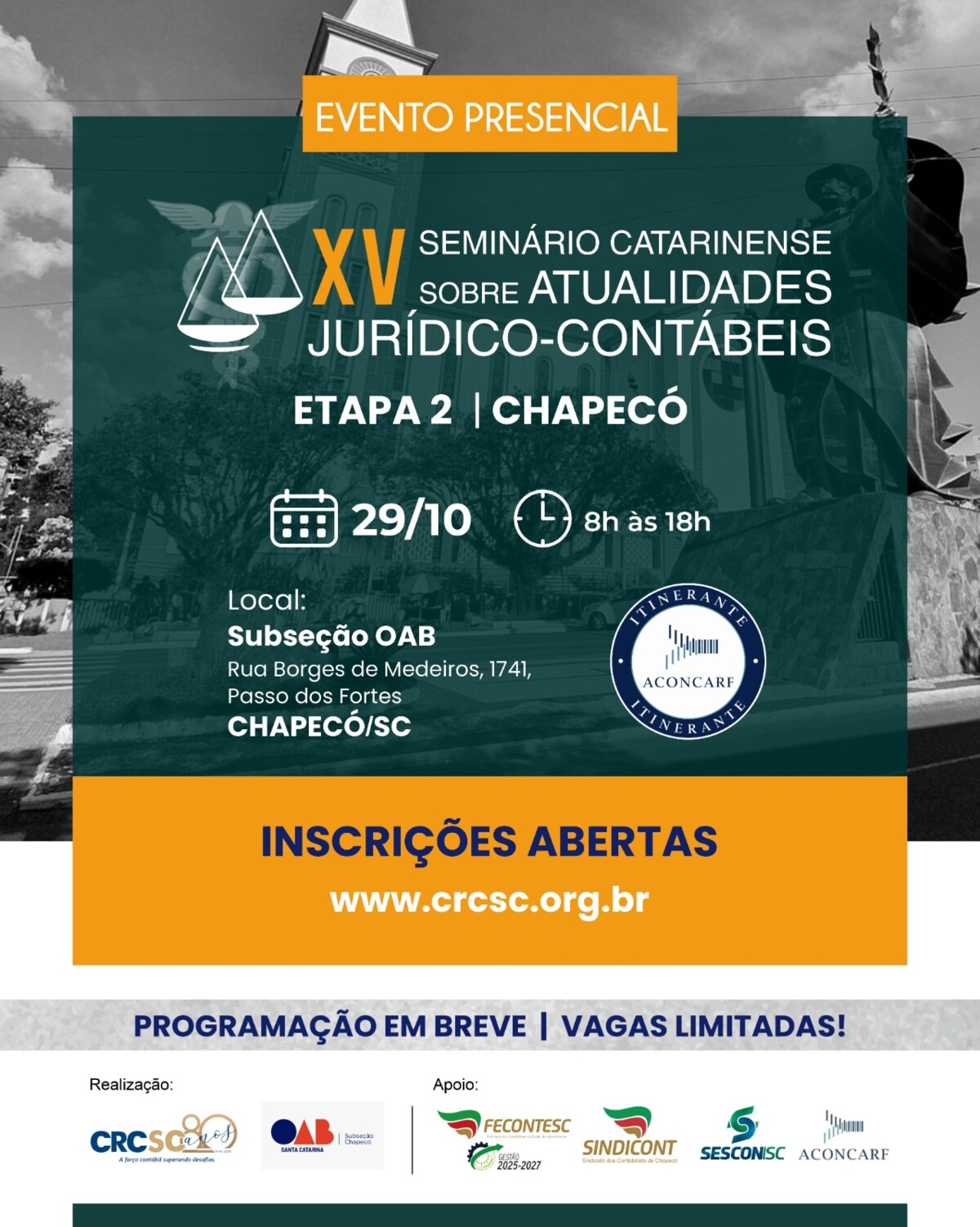 XV Seminário Catarinense sobre Atualidades Jurídico-Contábeis - Etapa 2