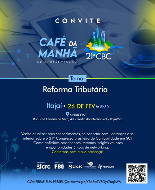 CRCSC promove evento gratuito sobre Reforma Tributária para Empresários Contábeis em Itajaí